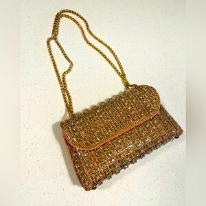 ✨ NWOT Gold Jewel Rhinestone Embellished Bag ✨